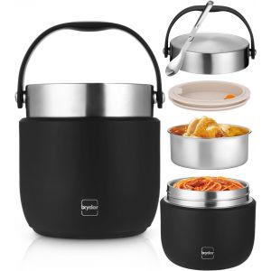 Mevronisshop-Boîte Repas Isotherme 1200ml,Thermos Alimentaire Chaud, Récipient Alimentaire Isotherme Anti-Fuites Avec Cuillère, Thermos Pour Déjeuner Garde Au Chaud/Froid Pour Bureau, École, Pique-Ni - Neuf