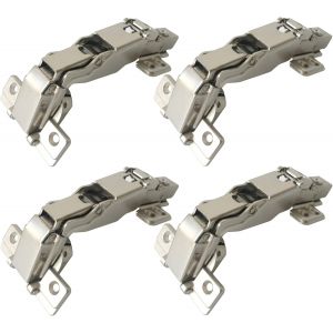 Degr&eacute; Plein Recouvrement Charni&egrave;res 35mm avec Amortissement pour Porte de Placard Cuisine Charniere pour Meuble Armoires Compl&egrave;tement en Applique Lot de 4 - Neuf