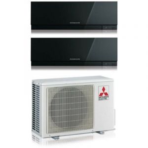 Dual Split R&egrave;versible Air Conditioner Series Kirigamine Zen Black Msz-ef 7+7 Avec Mxz-2f33vf Noir R-32 Wi-fi Couleur Int&eacute;gr&eacute;e Noir 7000+7000 - Mitsubishi Electric - Neuf