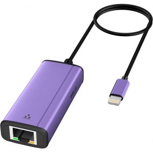 Adaptateur Lightning vers Ethernet 1000 Mbps, Adaptateur réseau 2 en 1 iPhone iPad vers RJ45 Ethernet LAN avec Port de Charge, 1 Gigabit Haut débit, Plug and Play (1,77 pi) - Neuf