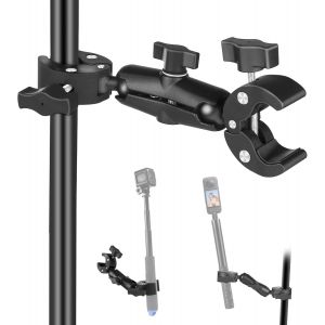 Support De Serrage Double Pour Moto,Vélo,Barres Transversales,Parapluie,Bureau,Support D'éclairage,Support Photo - Neuf