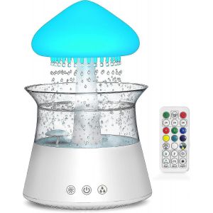 Humidificateur &Agrave; Goutte-&Agrave;-Goutte En Forme De Nuage De Pluie Avec T&eacute;l&eacute;commande, Humidificateur Champignon &Agrave; Bruit Blanc Pour Chambre Ou Bureau - Neuf
