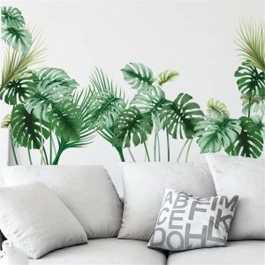 Eryi-Stickers Muraux Plantes Vertes Autocollants Muraux Feuilles Tropicales Sticker Mural Plantes Feuilles De Palmier Amovible Sticker Pour Salon Chambre Bureau Canapé Fond Tv Décoration Murale - Neuf