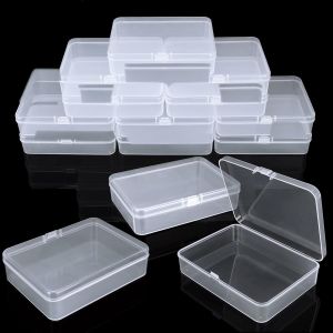 lbgwp60-Shanq Lot De 24 Petites Boîtes De Rangement En Plastique Transparent Avec Couvercle, Mini Boîte De Rangement Rectangulaire, Loisirs Créatifs, 11.4X8.4X2.8 Cm - Neuf