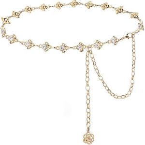 Ceinture En Chaîne Dorée Pour Femme, De La Chaîne Avec Strass - Neuf