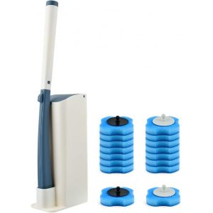 Kit de WC Jetable avec Support 18PCS de Nettoyage et Support Jetables,Disposable Toilet Cleaning System Kit de Baguette de Toilette Système de Nettoyage 16 Têtes de Rechange - Neuf