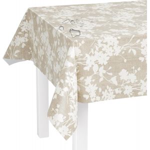 Sjzg-Nappe Lavable Au Mètre - 220 X 140 Cm (Bord Coupé) - Motif Feuilles Et Vigne Beige - Imperméable - Idéal Comme Nappe Ou Chemin De Table Pour Tente À Bière - Neuf