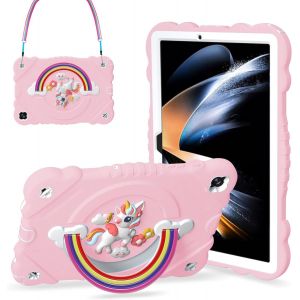 Coque pour Samsung Galaxy Tab A9+/A9 Plus 11"" 2023 (SM-X210/X216/X218), coque de protection r&eacute;sistante aux chocs avec support/bandouli&egrave;re pour enfants, filles et femmes (rose) - Neuf