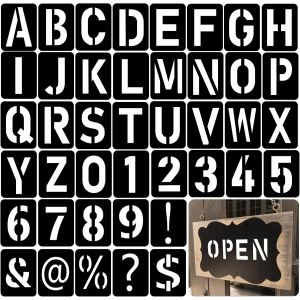 Mevronisshop-42 Pi&egrave;ces Pochoirs Lettres Et Chiffres, 10cm Pochoir Lettre Alphabet, Plastique R&eacute;utilisable Pochoir De Lettres, Alphabets Num&eacute;ro Pochoirs, Pour Dessin Artistique Artisanat Bricolage &Eacute;cr - Neuf
