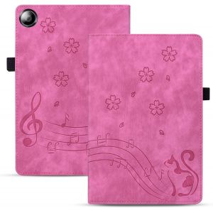 KAL-Coque Pour Tablette Samsung Galaxy Tab A8 10.5 Pouces 2021 (Sm-X200/X205/X207) Pu Cuir Flip Case Housse &Eacute;tui Tablette Galaxy Tab A8 10.5"" 2021 &Eacute;tui Avec Support Fonction, Rose Fonc&eacute; Chat - Neuf