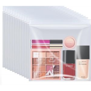 KALANKA-Lot de 12 Trousse Voyage Avion Cabine Transparente Femme 20x20cm Kit Scellé Trousse de Toilette Avion Cabine Voyage Avion Sac à Liquide 1L d'aéroport approuvés par Les compagnies aériennes - Neuf