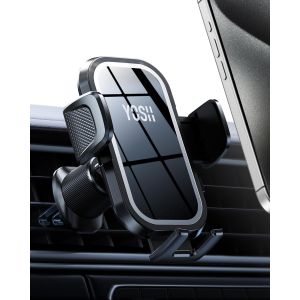 Yosh Support Téléphone Voiture [Double Verrouillage] Porte Téléphone Rotatif À 360 Degrés Pour Grille D'aération De Voiture Gps Pour Smartphone Iphone Android (Noir) - Neuf