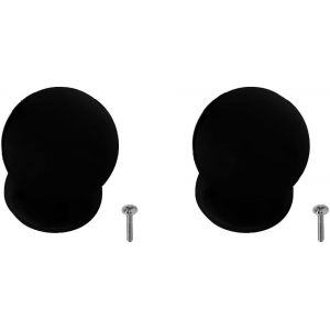 YUJTG-Paire de boutons ronds pour meubles de porte, armoires, tiroirs de chevet, portes - Bouton rond pour meubles - Grand bouton en zamak couleur noir - Neuf