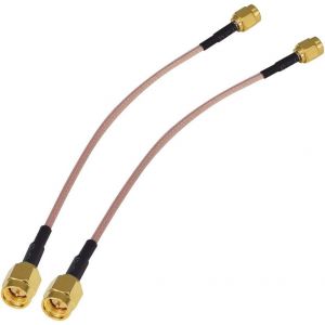 LETNERNY-Lot De 2 Câbles Sma Coaxiaux Sma Mâle Vers Sma Mâle Extension Sma De 15 Cm Rg316 Adaptateur D'Antenne Wifi Rallonge Sma Mâle Pour Câble D'Antenne Coaxial, Antenne 4G, Routeur Sans Fil - Neuf