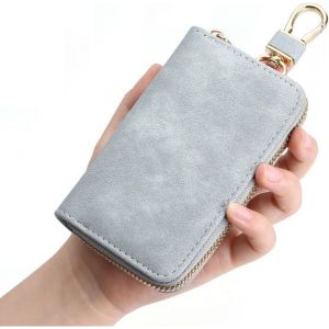 Etui Porte-Cl&eacute; Cuir,Etuis Porte-Cl&eacute;s de Voiture,Housse de Protection cl&eacute; de Voiture,Porte-cl&eacute;s avec Crochet en m&eacute;tal Et Fermeture &eacute;clair,Portable Pochette Porte Cles.[D33] - Neuf