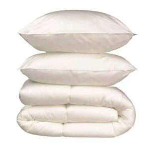 Pack Linge De Lit Microfibre - 1 Couette Chaude 220x240 Cm + 2 Oreillers 60x60 Cm Blanc - Neuf