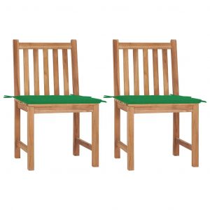 Prolenta Premium - Chaises De Jardin Lot De 2 Avec Coussins Bois De Teck Massif - Neuf
