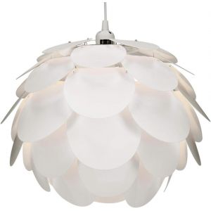 Subzonal-Lampe Puzzle Suspension Plafond - Luminaire Abat-Jour Fleur Avec C&acirc;ble Et Bague E27 - Lustre Chambre Salle &Agrave; Manger Cuisine Salon - Blanc - Neuf
