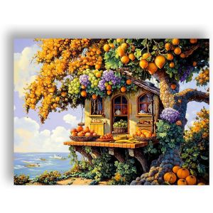 Ayuhr-5d Diamond Art Painting Complet Fruits, Broderie Peinture Diamant Painting Paysager Kit Round Full Drill Complet Décoration De Pour La Décoration Murale De La Maison 30x40 Cm - Neuf