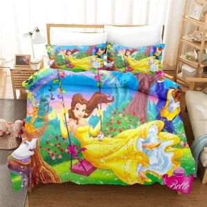 Parure De Lit Pour Enfant Ariel, Blanche-Neige Et Princesse, Housse De Couette Pour Lit Double, Jolie Housse De Couette Imprimee De Dessins Animes. - Neuf