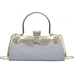 Ladies Glitter Evening Bag Vintage Clutch avec chaîne amovible - Neuf