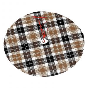Jupe de sapin de No&euml;l &eacute;cossaise &agrave; carreaux tartan marron et noir, douce et amusante, pour une d&eacute;coration de No&euml;l champ&ecirc;tre de 91 cm (36 pouces). - Neuf