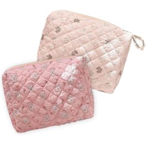 MAA-2 Pcs Trousse de Maquillage, Pochette de Rangement Maquillage, Motif de Lapin Grand Capacité Trousse de Toilette pour Voyage pour Femme Fille - Neuf