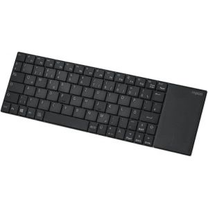 E2710 Clavier Sans Fil, 1 Port Usb 2,4 Ghz Sans Fil, Multimédia, Design Plat En Acier Inoxydable, Pavé Tactile, Pour Smart Tv/Media Pc, De-Disposition Qwertz, Noir - Neuf
