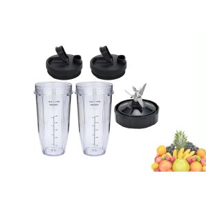 Ensemble de gobelets de rechange pour blender Ninja avec lame d'extraction &agrave; 7 ailettes, 710 ml, compatible avec les mod&egrave;les Nutri Ninja - Neuf