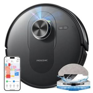 Proscenic Q8 - Aspirateur Robot Laveur 2 en 1 - 6000pa - Automnomie 200Min - Navigation LiDAR - Alexa, Google Home, Siri, IFTTT, APP - Neuf