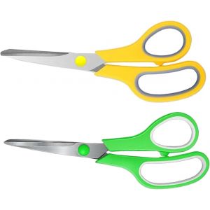 2 Pièces Ciseaux Couture Tissu,Pointu Ciseaux Cuisine,Polyvalent Ciseaux Bureau,Universel Ciseaux Broderie,Haute Qualité Ciseaux Scrapbooking,pour Papier,Tissu (Jaune/Vert) - Neuf