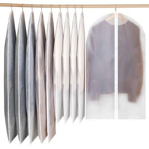 Lot De 10 Housses De Protection Anti-Poussière Avec Fermeture Éclair, Imperméables Et Résistantes À La Poussière, Pour Chemises, Costumes, Manteaux (100 + 120 Cm) - Neuf
