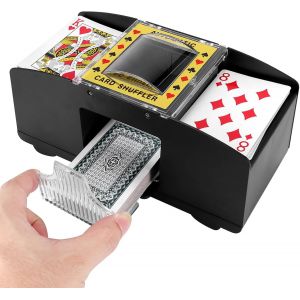 M&eacute;langeur Automatique De Cartes &Agrave; 2 Jeux-M&eacute;langeur &Eacute;lectronique &Agrave; Piles-M&eacute;langeur De Cartes De Poker-Fonctionne Avec 4 Piles Aa (Non Fournies) - Neuf