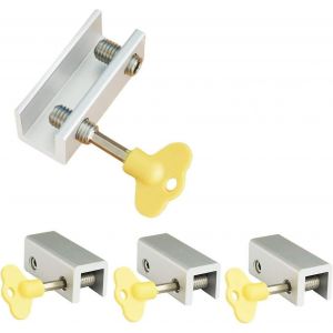 Serrures de fenêtre,paquet de 4 serrures de fenêtre coulissantes en aluminium,serrure de sécurité à cadre réglable pour porte coulissante - Neuf
