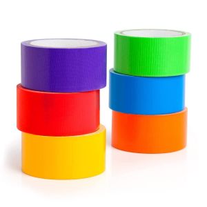 Mevronisshop-Lot De 6 Rouleaux De Ruban Adh&eacute;sif Color&eacute; De Qualit&eacute; Sup&eacute;rieure - 50 Mm X 13,7 M X 8,3 Mm - Bleu Violet Jaune Orange Vert Rouge - Neuf
