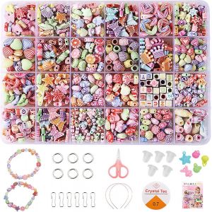 Kalanka-Lot De 400 Perles En Bois Multicolores, Livré Avec Aiguille Et Fil, Diy Kit De Perles Pour Bijoux, Pour Fabrication De Bijoux Diy, Bracelets D'amitié (Sea World) - Neuf