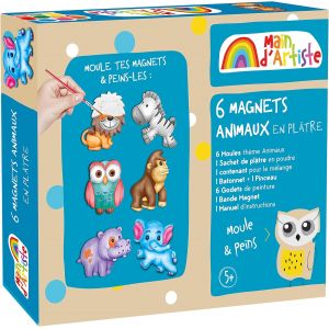 KALANKA-- Kit de Création de Magnets Animaux - Loisir Créatif - 730203 - Moulage - Peinture - Platre - Frigo - Créativité - Activités Manuelles - Kit Complet - À Partir de 5 ans - Neuf