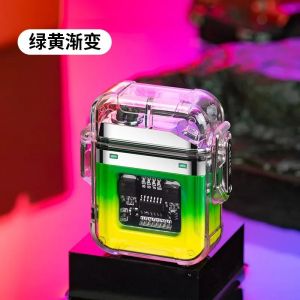 (Bleu Ciel) Briquet &Eacute;lectrique &Eacute;tanche Coupe-Vent, Lampe De Poche P&eacute;riph&eacute;rie Plasma Transparente, Aste Par Usb, Bo&icirc;te De Camping En Plein Air, Cadeau En Gros, 1 Nouveau - Neuf