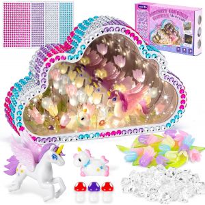 KALANKA-Activit&eacute; Manuelle Enfant, DIY Set Lampe Miroir Infini Tulipe Licorne, Loisir Creatif Fille, Veilleuse Miroir Nuage LED Bricolage Enfant, Cadeau Jouet Fille 7 8 9 10 11 12 Ans - Neuf