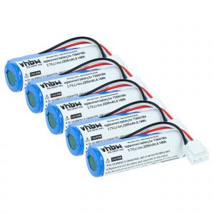 vhbw 5x Batterie remplacement pour Ingenico F26402298, L01J44006 pour lecteur de carte, NFC Smart Card Reader (2200mAh, 3,7V, Li-ion) - Neuf