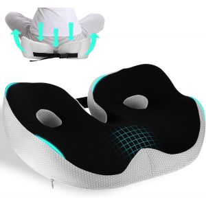 Jexnovashop-Coussin Orthop&eacute;dique En Mousse &Agrave; M&eacute;moire De Forme Coccyx, Coussin De Bureau Ergonomique, Largeur De Coussin De Si&egrave;ge R&eacute;glable, Coussin Pour Soulager Les Douleurs Des Hanches Et Du Coccyx, - Neuf