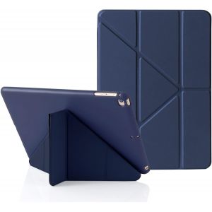 Origami Étui Pour Ipad 9,7"" 6ème 2018 Et 5ème 2017, Et Compatible Avec Ipad 9,7"" Air 2013 Et Air 2ème 2014, Plusieurs Angles De Vue, Coque En Silicone Lisse, Veille/Réveil Automatique (Bleu .[F5726] - Neuf