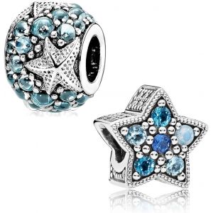 Kalanka-Lot De 2 Breloques D'&eacute;t&eacute; En Forme D'&eacute;toile De Mer Oc&eacute;anique En Argent Sterling 925 Avec Oxyde De Zirconium, Bijoux Tendance Pour Bracelets Pandora, Cadeau Pour Femmes Et Filles, Alliage, Zirc - Neuf