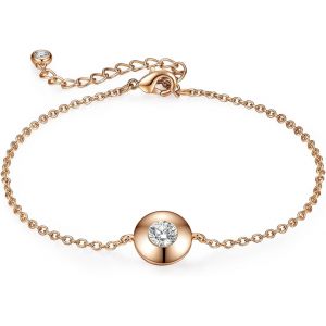 Bracelet Cha&icirc;nette En Cristal Autrichien, Bracelet Femme Plaqu&eacute;s Or Blanc 18 Carats Et Or Rose, Bijoux Femme, Cadeau Femme-Id&eacute;es Uniques Pour Anniversaire, F&ecirc;te Des M&egrave;res, Saint-Valentin, No&euml;l - Neuf