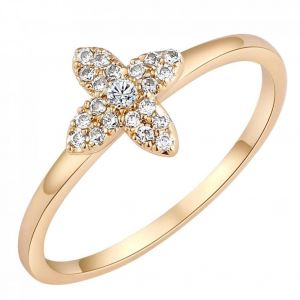 Simple &Eacute;l&eacute;gant Bague Coeur Forme Cuivre Bijoux Zircon D&eacute;coration Pour Femmes Dame (#7) - Neuf
