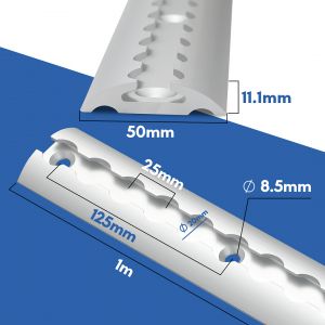 8 Pi&egrave;ces 1m Kit de Rails Rail D'Arrimage en Aluminium Argent&eacute; Anodis&eacute; avec 20 Accessoires &agrave; Visser et Pr&eacute;-Perc&eacute;s pour Remorques Camions Entrep&ocirc;t - Neuf