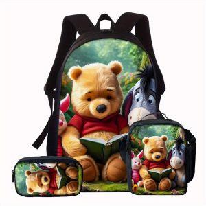 Ensemble de 3 sacs à dos Winnie l'ourson et Bourriquet, avec motifs Winnie l'ourson, Bourriquet et Porcinet. Cet élégant ensemble de sacs à dos imprimes comprend 1 sac à dos, 1 sac - Neuf