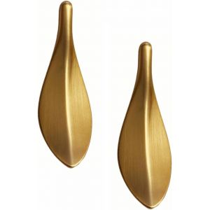 Poignée de meuble en alliage de zinc, lot de 2, poignée de meuble de cuisine, poignée feuille d'or, bouton de meuble doré, décoration de tiroir de cuisine, entraxe des trous : 32 mm - Neuf