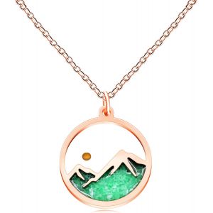 KAL-Colliers Lumineux Glow-In-The-Dark Rose Verte Graines De Moutarde Foi Acier Inoxydable Écriture Foi Peut Déplacer Des Montagnes Matthieu 17:20 Verset Biblique Bijoux Inspirants Pour Femmes - Neuf