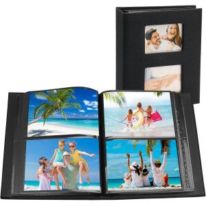 Album Photo 10x15, 200 Photos Album Photo Pochette, Album Photo Grand Format, Couverture En Lin Naturel Album Photo, Album Photos, Pour Famille, Mariage, Voyage(Noir) - Neuf